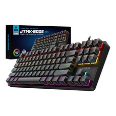 Joytron Tenkeyless 藍色機械遊戲鍵盤, 黑色, JTMK-200S, 無數字鍵盤