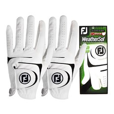 FOOTJOY Weather Sof男款高爾夫左手手套 2支入, 白色