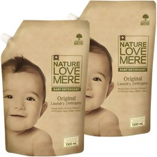 NATURE LOVE MERE 嬰幼兒衣物經典洗衣精補充包 草本花香, 1300ml, 2包