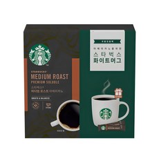 STARBUCKS 星巴克 中度烘焙美式即溶咖啡+白色馬克杯組, 美式咖啡 130p + 馬克杯 370ml, 1組