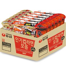 NONGSHIM 農心 杯裝辛拉麵 65g*6入+鮮蝦湯麵 67g*6入+天婦羅海鮮烏龍麵 65g*6入+炸醬麵雜燴 70g*6入, 1組