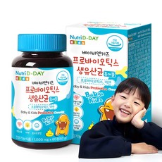 NutriD-Day 孩童益生菌乳酸菌鋅咀嚼錠, 60顆, 1罐