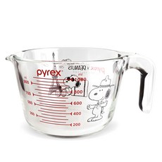 Corelle Brands 康寧餐具 Pyrex 史努比耐熱玻璃量杯, 1個, 混色, 1L