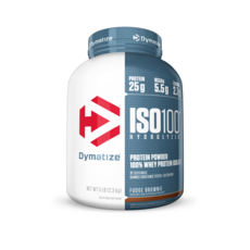 Dymatize ISO100全分離乳清蛋白粉, 軟心布朗尼(Fudge Brownie), 2.3kg, 1罐