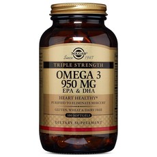 SOLGAR 3倍強度Omega 3軟膠囊 950mg, 100顆, 1罐