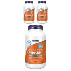now Omega-3魚油軟膠囊, 200顆, 3罐