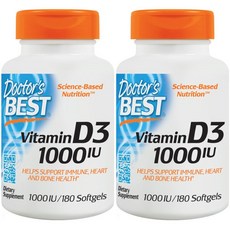 Doctor's BEST 維他命D3 1000IU軟膠囊, 2個, 180入