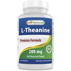 Best Naturals 優質配方L-Ttheanine 200mg保健膠囊, 120顆, 1罐