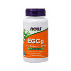 NOW Foods EGCg綠茶萃取素食膠囊 400mg, 1個, 90 入