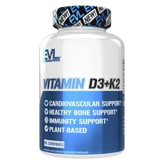 EVLUTIONNUTRITION 維生素 D3 + K2 素食膠囊, 1個, 60顆