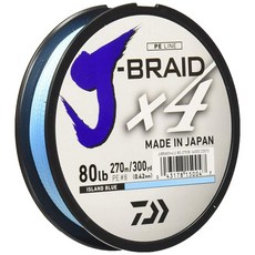 DAIWA J-Brad X4 線軸測試釣魚線 80 磅, 島藍