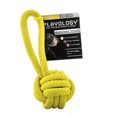 PLAYOLOGY 寵物狗用雞肉味繩結玩具 M號 6.8~15.9kg, 1個, 黃色的