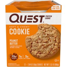 QUEST NUTRITION 高蛋白餅乾 花生醬口味, Peanut Butter, 1盒, 696g