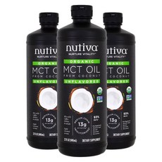 nutiva MCT椰子油 無味, 3個, 946毫升