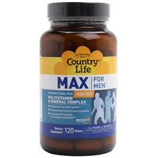 Country Life Max男性綜合維他命錠, 1個, 120入