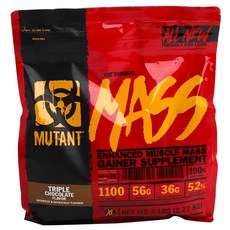 MUTANT 高熱量乳清蛋白粉 3倍巧克力風味, 1個, 2.27kg