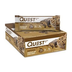 QUEST NUTRITION 高蛋白能量棒 50g, Dipped Chocolate Chip Cookie Dough, 12入