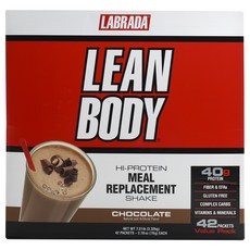 LABRADA NUTRITION 高蛋白奶昔粉 巧克力口味 42入裝, 1盒, 3.32kg