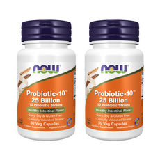 NOW Foods Probiotic-10 250億益生菌素食膠囊, 50顆, 2罐