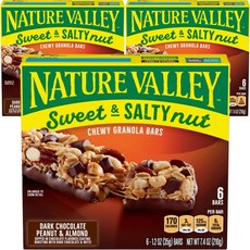 NATURE VALLEY 天然谷 甜鹹黑巧克力堅果穀物棒, 3盒, 210g