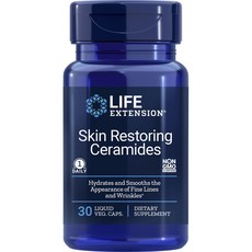 Life Extension Skin Restoring Ceramides 修復肌膚神經酰胺膠囊, 1個, 30粒