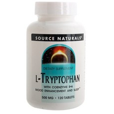 SOURCE NATURALS 左旋色氨酸輔酶B6保健膠囊, 120顆, 1組