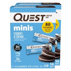 QUEST NUTRITION 蛋白質棒 巧克力曲奇味 14入, 奶油口味, 322g, 2盒