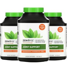 ZENWISE 葡萄糖胺軟骨素補充錠, 3罐, 180 入