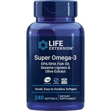 LIFE EXTENSION Super Omega 3魚油軟膠囊, 1罐, 240顆