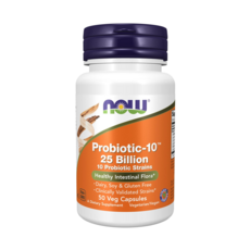 NOW Foods Probiotic-10 250億益生菌素食膠囊, 50顆, 1罐