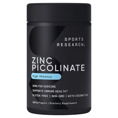 SPORTS RESEARCH Zinc Picolinate 30mg軟膠囊, 1個, 180顆