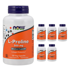 NOW Foods L-Proline植物膠囊 500mg, 6罐, 120 入