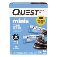 QUEST NUTRITION 蛋白質棒 巧克力曲奇味 14入, 奶油口味, 322g, 1盒