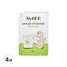 MyBEE 溫和嬰幼兒衣物柔軟精補充包, 1.6L, 4包