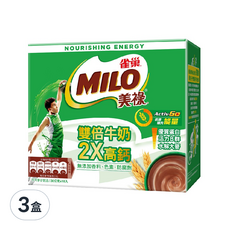 MILO 美祿 巧克力麥芽飲品 雙倍牛奶添加, 30g, 10入, 3盒