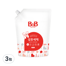 B&B 嬰幼兒衣物洗衣精 補充包, 1.5L, 3包