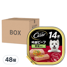 Cesar 西莎 超高齡犬 熟齡餐盒, 牛肉 + 蔬菜口味, 100g, 48罐