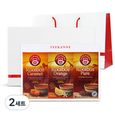 TEEKANNE 恬康樂 孕婦適用綜合博士茶禮盒+提袋, 路易波士橙 1.75gx 20p + 焦糖 1.75gx 20p + 純 1.75gx 20p, 2組