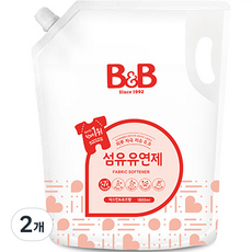 B&B 嬰兒衣物柔軟精補充包 茉莉花+玫瑰香, 1800ml, 2袋