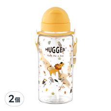 英國 HUGGER 兒童吸管水壺 附背帶, 馬達加斯加, 550ml, 2個