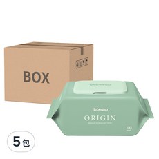 Bebesup Origin 嬰幼兒濕紙巾 掀蓋式, 100張, 5包