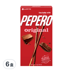 LOTTE 樂天 Pepero 巧克力棒 紅, 47g, 6盒