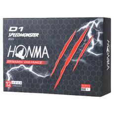 HONMA Golf 本間高爾夫 D1 Speedmonster 三層高爾夫球, 白色, 12顆, 1盒