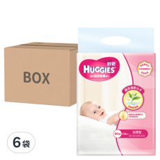 HUGGIES 好奇 天然綠茶清爽親膚嬰兒濕巾 加厚型, 80張, 3包, 6袋