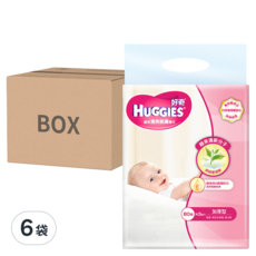 HUGGIES 好奇 天然綠茶清爽親膚嬰兒濕巾 加厚型 80張, 3包, 6袋