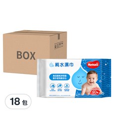 HUGGIES 好奇 純水嬰兒濕巾 加厚型, 90張, 18包