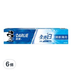 DARLIE 好來 全亮白牙膏 清新薄荷, 140g, 6條