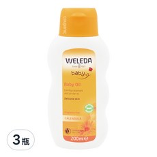 WELEDA 薇蕾德 金盞花無香精嬰兒油, 200ml, 3瓶