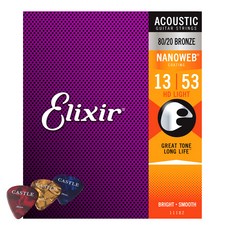 Elixir 80/20 青銅 HD 輕質原聲吉他弦 + Castle Peak, 隨機發貨（高峰期）, 1353 (11182 納米網)