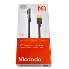 Mcdodo 麥多多 DD 透鏡彎頭線 36W PD Lightning CA-3390 50g, 1.2m, 黑色, 1條